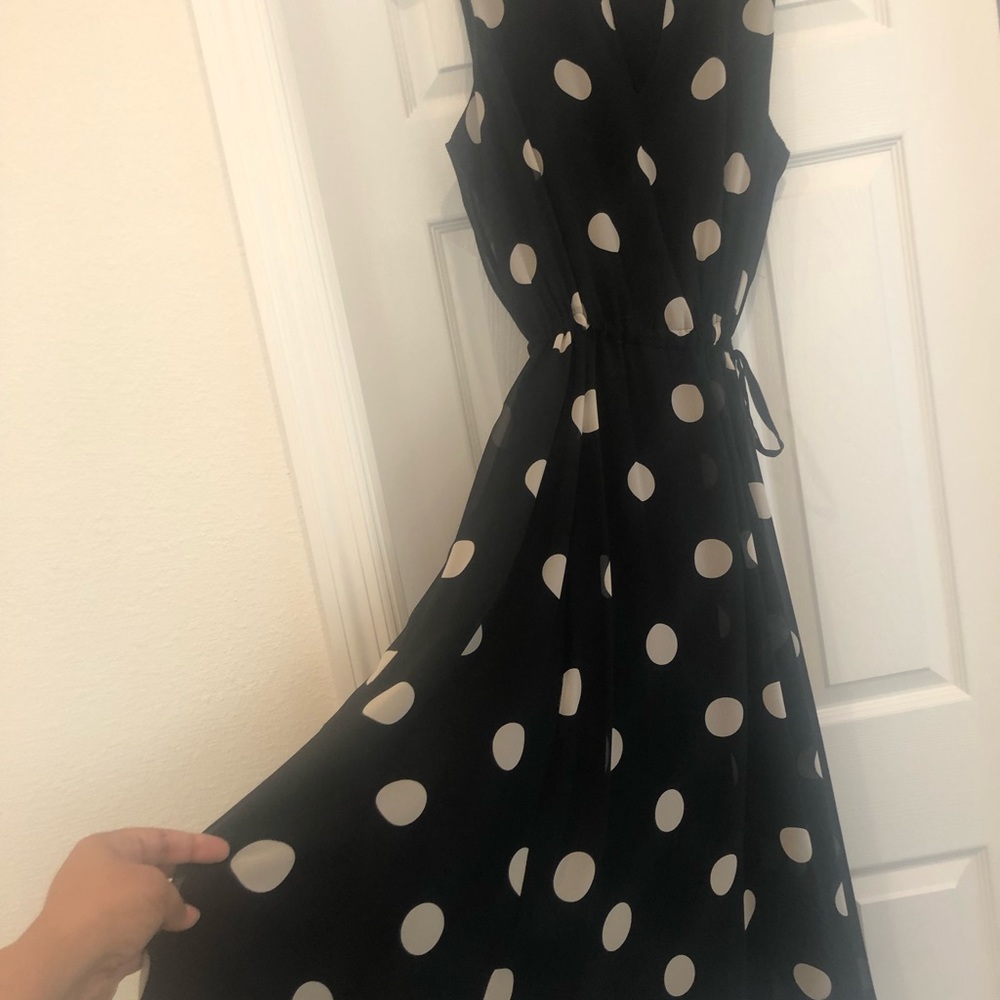 Ann Klein polka-dot lined dress